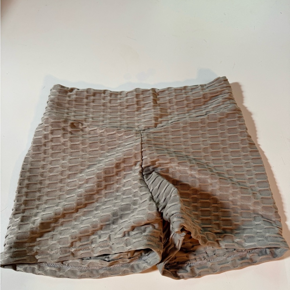 Chic Nation Gray Textured Bike Shorts